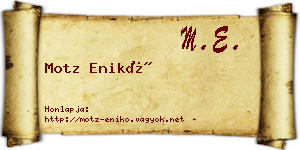 Motz Enikő névjegykártya
